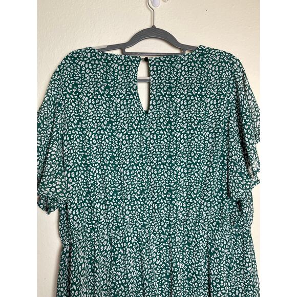 Nemidor Women's Layer Ruffle Animal Print Elastic Waist Short Sleeve Dress 18 - Picture 10 of 16